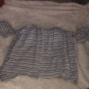 Off the shoulder corset style top.